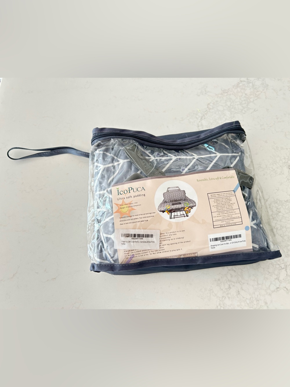 IcoPuca Gray Geometric Waterproof Seat Cover